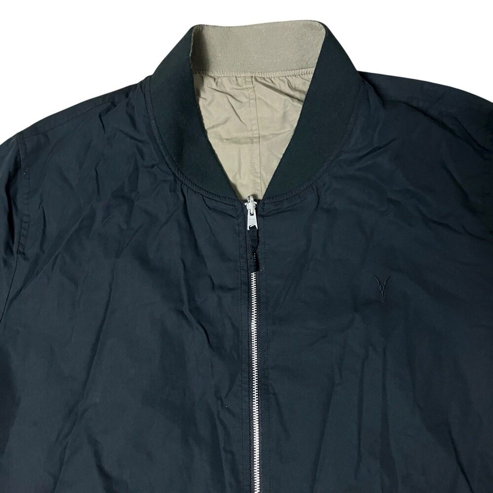 AllSaints Jacket‎ Mens XL Black Reversible Bassett Bomber Full Zip Streetwear